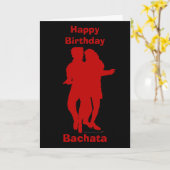 Bachata Bachataのダンサーのシルエットのカスタム カード (黄色い花)