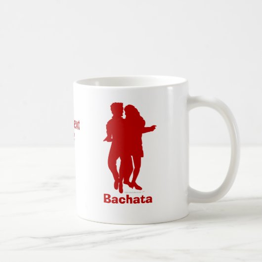 Bachata Bachataのダンサーのシルエットのカスタム コーヒーマグカップ (右)