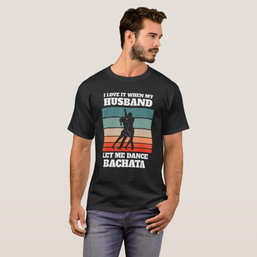Bachata Dance Retro Bachata Dancing Tシャツ (正面フル)