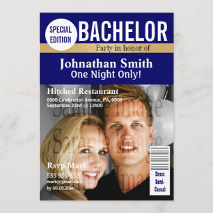 Bachelor誌の表紙風招待状をオーダーメイド 招待状