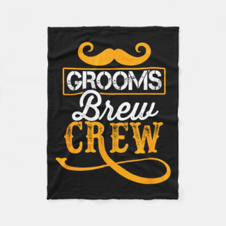 Bachelor Party Crew Groomer Wedding Groom Funny フリースブランケット