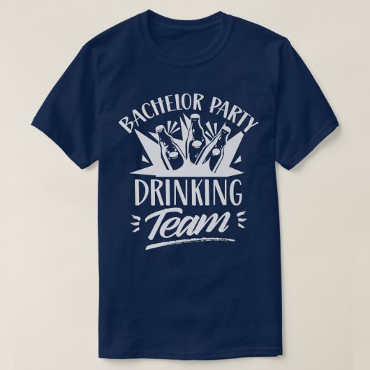 Bachelor Party Drinking Team Bride Groom  Tシャツ (デザイン正面)
