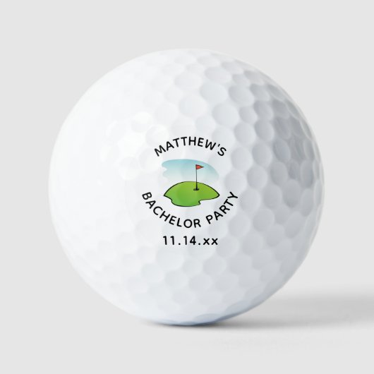 Bachelor Party Golf Hole Golfer Wedding Favor ゴルフボール (正面)
