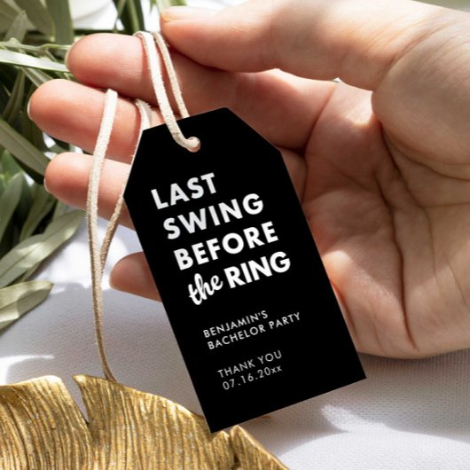 Bachelor Party Last Swing Before the Ring Minimal ギフトタグ