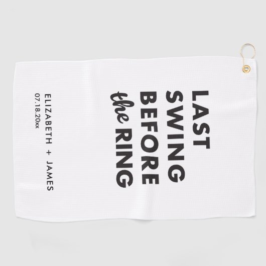 Bachelor Party Last Swing Before the Ring Minimal ゴルフタオル (横)