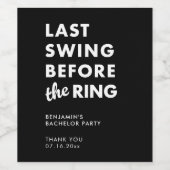 Bachelor Party Last Swing Before the Ring Minimal ワインラベル (シングルラベル)