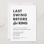 Bachelor Party Last Swing Before the Ring Minimal 招待状 (正面)