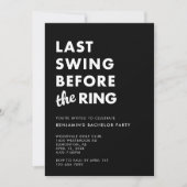 Bachelor Party Last Swing Before the Ring Minimal 招待状 (正面)