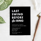 Bachelor Party Last Swing Before the Ring Minimal 招待状