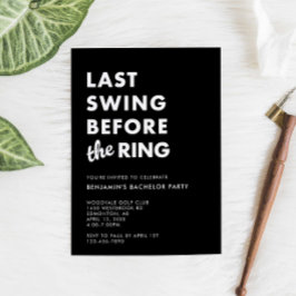 Bachelor Party Last Swing Before the Ring Minimal 招待状