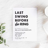 Bachelor Party Last Swing Before the Ring Minimal 招待状