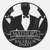 Bachelor Party Poker Chip ラウンドシール (正面)