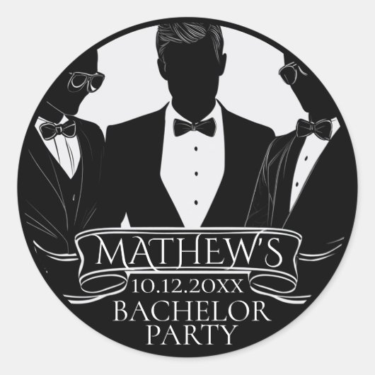 Bachelor Party Poker Chip ラウンドシール (正面)