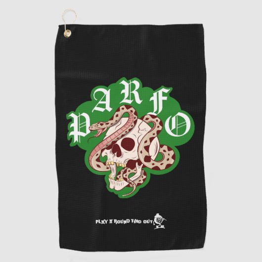 Bachelor Party Scramble Edgy Gothic Snake Skull ゴルフタオル (正面)