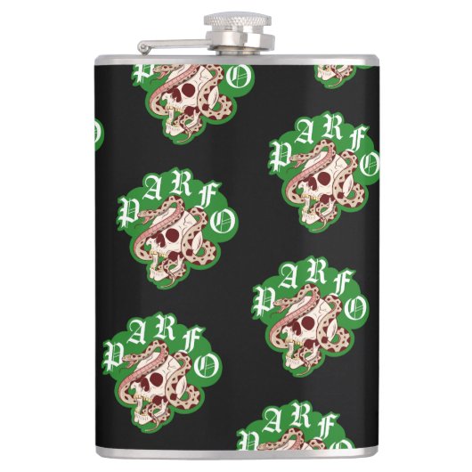 Bachelor Party Scramble Gothic Snake Skull フラスク (正面)