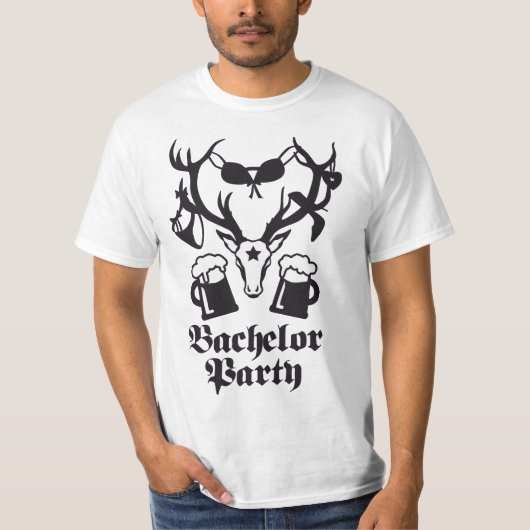 Bachelor Party sexy Hirschgeweih JGA Polterabend Tシャツ (正面)