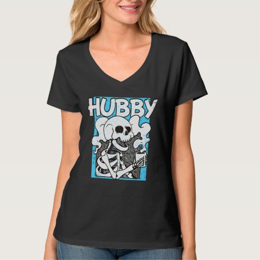 Bachelor Party Skeleton Drinking Coffee New Husban Tシャツ (正面)
