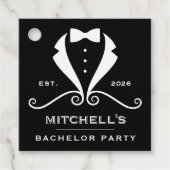 Bachelor Party Tuxedo Suit Bowtie Black Wedding フェイバータグ (正面)