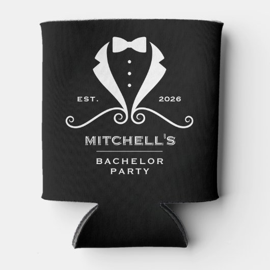 Bachelor Party Tuxedo Suit Bowtie Black Wedding 缶クーラー (正面)