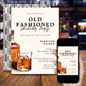 Bachelor Party Whiskey Theme Old Fashioned Elegant 招待状
