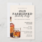 Bachelor Party Whiskey Theme Old Fashioned Elegant 招待状 (正面)