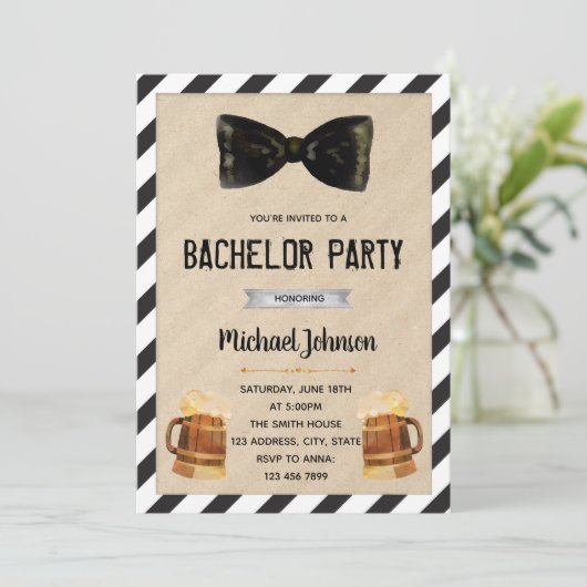 Bachelore party theme invitation 招待状 (スタンド正面)