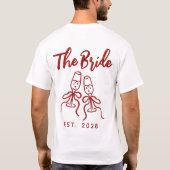 Bachelorette | エレガント ミニマリスト 花嫁 婚約 tシャツ (裏面)