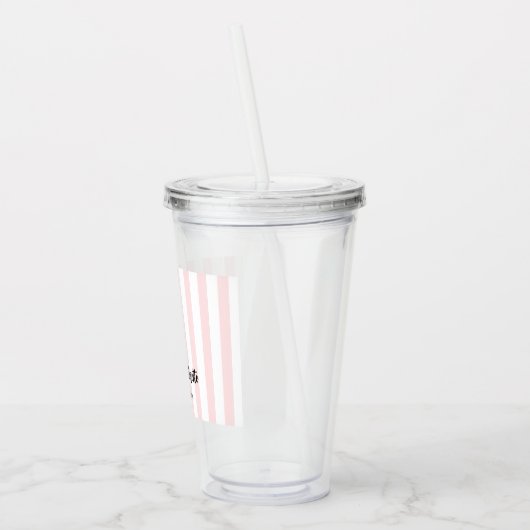 Bachelorette ピンクストライプ | オーダーメイドギフト アクリルタンブラー (左)