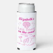 Bachelorette Beach Party Last Toast On the Coast スリム缶クーラー (Seltzer正面)