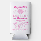 Bachelorette Beach Party Last Toast On the Coast スリム缶クーラー (裏面)