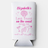 Bachelorette Beach Party Last Toast On the Coast スリム缶クーラー (正面)