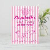 Bachelorette Beach Party Last Toast On the Coast 招待状 (スタンド正面)