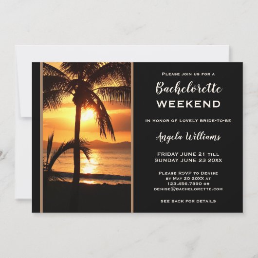 Bachelorette Beach Weekend Itinerary 招待状 (正面)