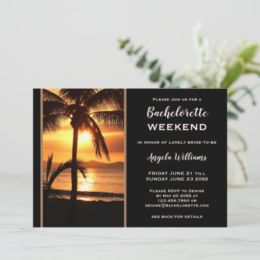 Bachelorette Beach Weekend Itinerary 招待状 (スタンド正面)