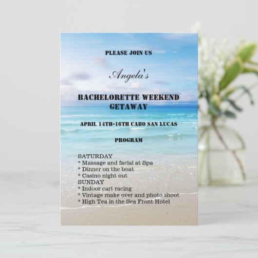 Bachelorette Beach Weekend Template Invitation プログラム (スタンド正面)