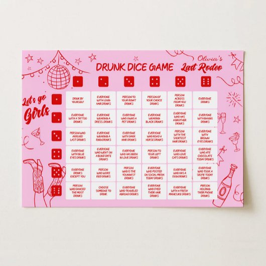 Bachelorette Dice Drinking Game ポスター