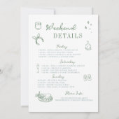 Bachelorette Girls Gone Mild Drawn Script Green 招待状 (裏面)