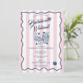 Bachelorette Itinerary Bach Weekend Casino Pink 招待状 (スタンド正面)