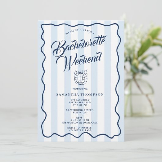 Bachelorette Itinerary Bach Weekend Disco Party 招待状 (スタンド正面)