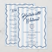 Bachelorette Itinerary Bach Weekend Disco Party 招待状 (正面/裏面)