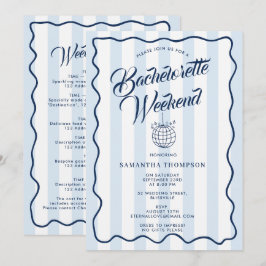 Bachelorette Itinerary Bach Weekend Disco Party 招待状