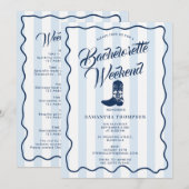 Bachelorette Itinerary Bach Weekend Rodeo Boots 招待状 (正面/裏面)