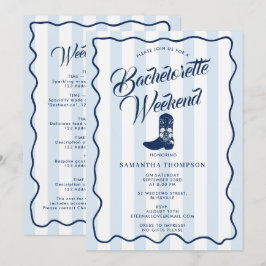 Bachelorette Itinerary Bach Weekend Rodeo Boots 招待状