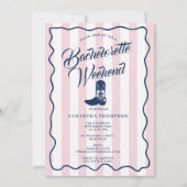 Bachelorette Itinerary Bach Weekend Rodeo Boots 招待状 (正面)