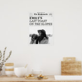 Bachelorette Newspaper Last Toast On The Slopes ポスター (キッチン)