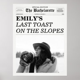 Bachelorette Newspaper Last Toast On The Slopes ポスター