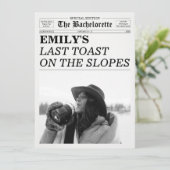 Bachelorette Newspaper Last Toast On The Slopes  招待状 (スタンド正面)