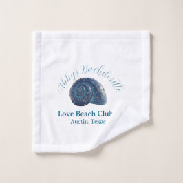 Bachelorette party beach club blue sea shell name  ウォッシュタオル