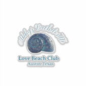 Bachelorette party beach club blue sea shell name  シール (正面)