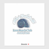 Bachelorette party beach club blue sea shell name  シール (シート)
